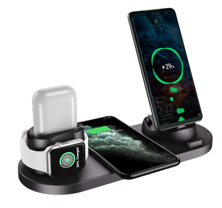 6 in 1 Charging station for Phone, Apple Watch, and Air pods with Extra Ports.